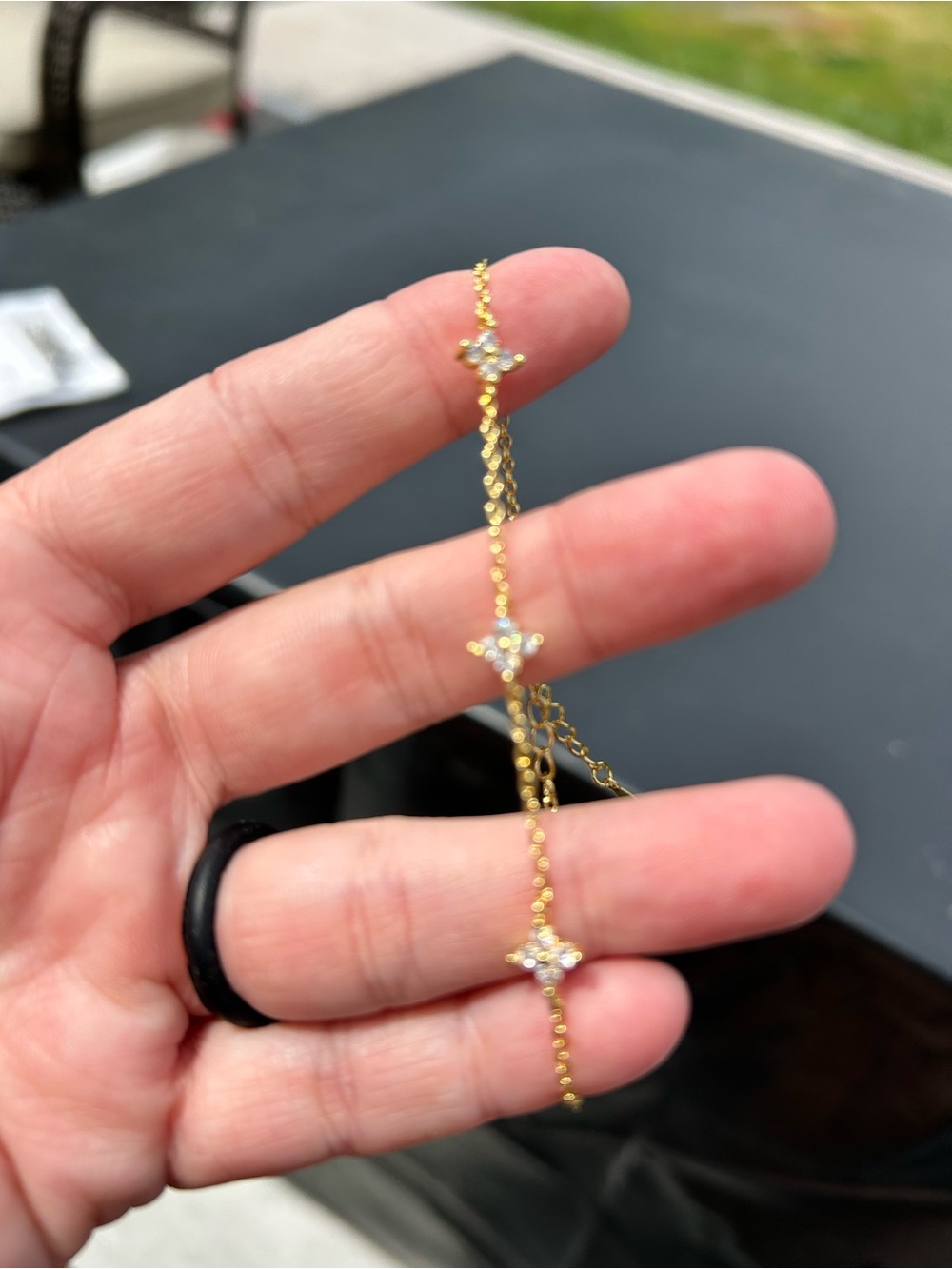 🔥$2 Gold Floral CZ Station Necklace - Women Jewelry